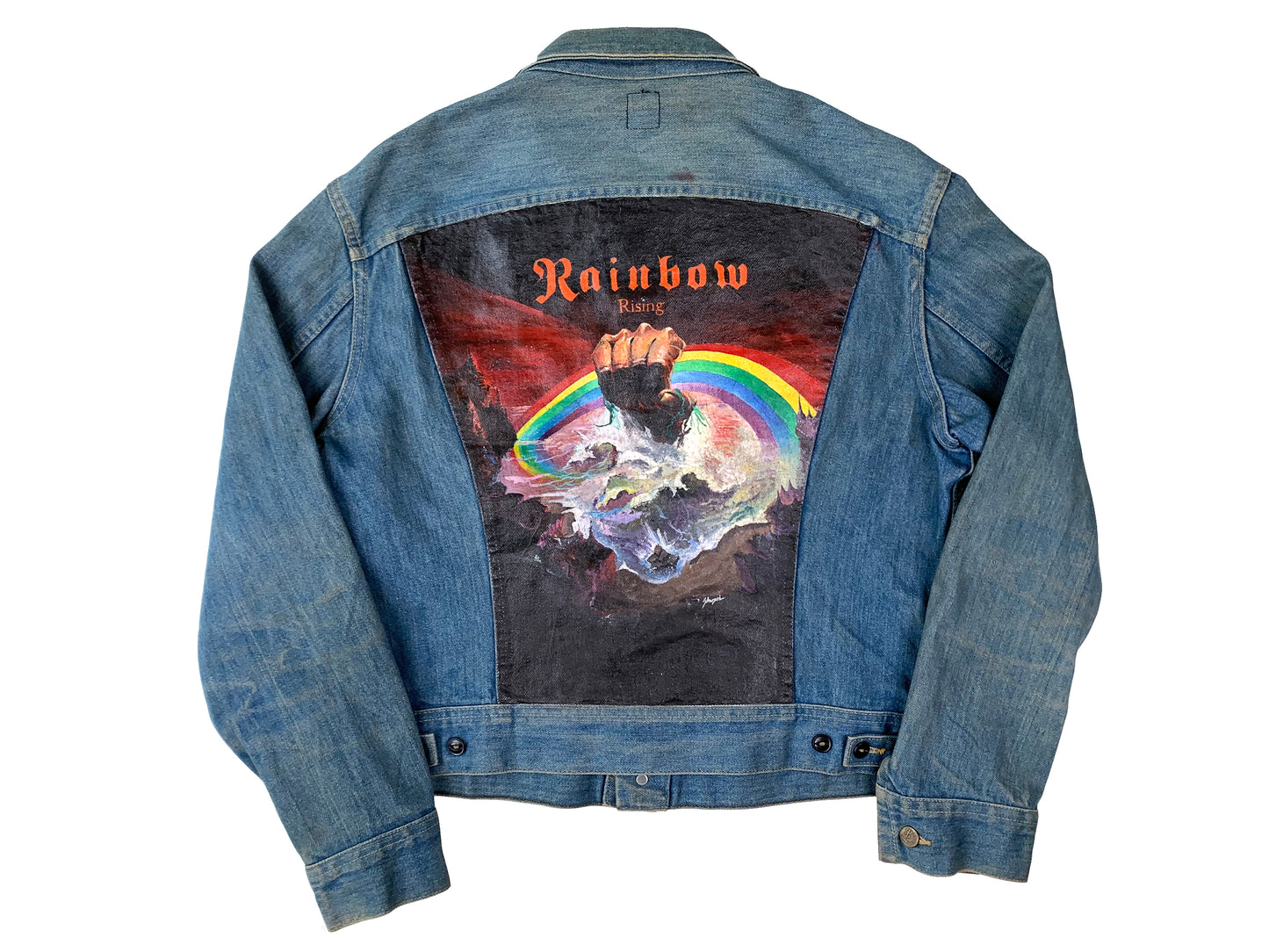 Rainbow 'Rising' Hand Painted Denim Jacket