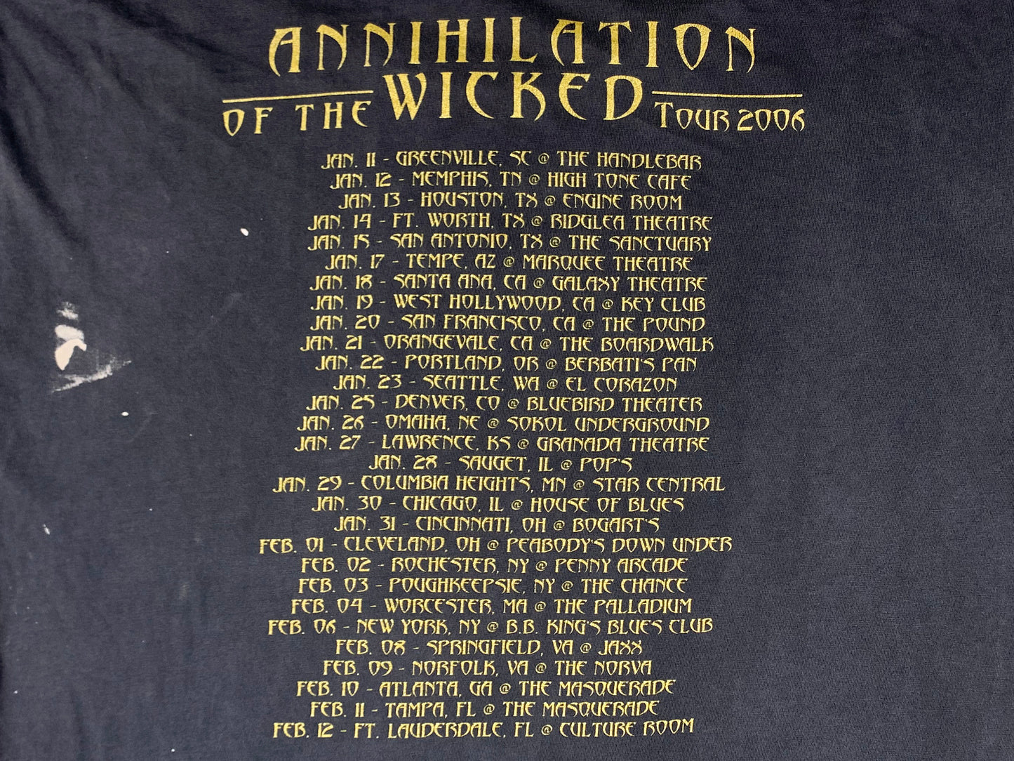 Nile 'Annihilation of the Wicked' Tour T-Shirt