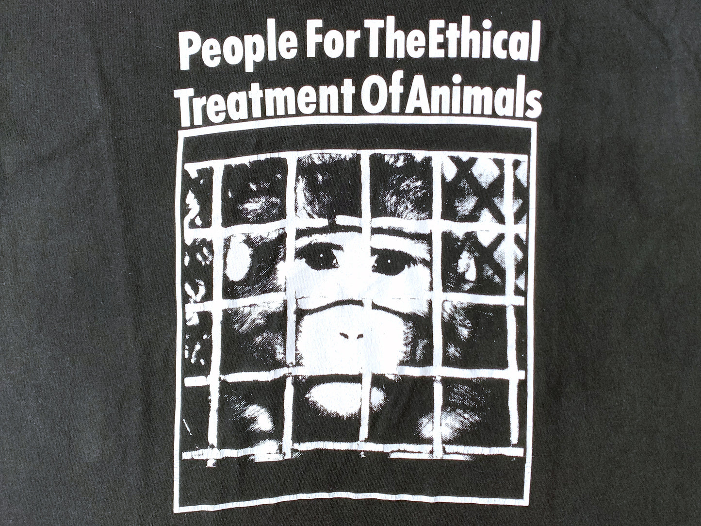 PETA Caged Monkey Black T-Shirt