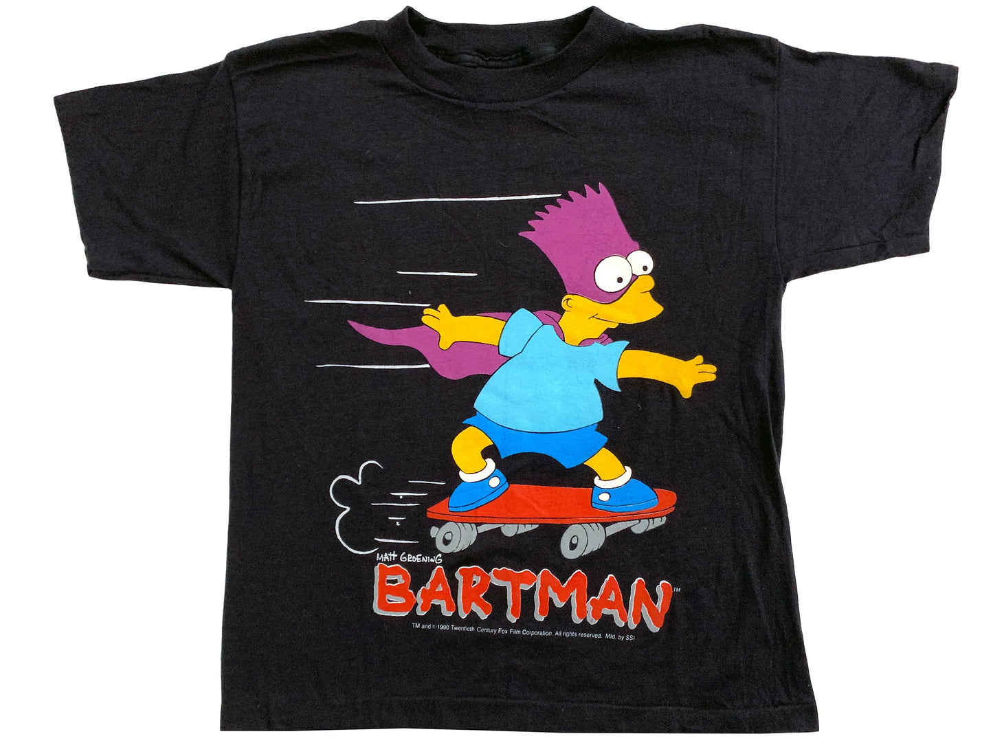 Vintage The Simpsons Bartman Skateboarding T-Shirt