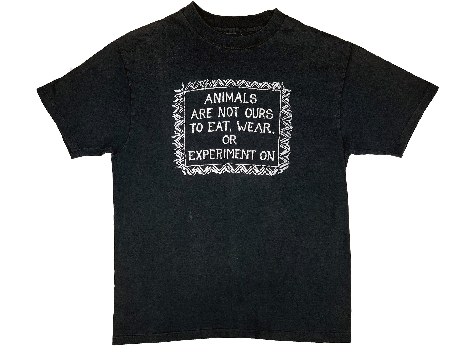 Vintage Animals Are Not Ours to Eat Wear or experiment on T-Shirt Vegan vegetarian 90s