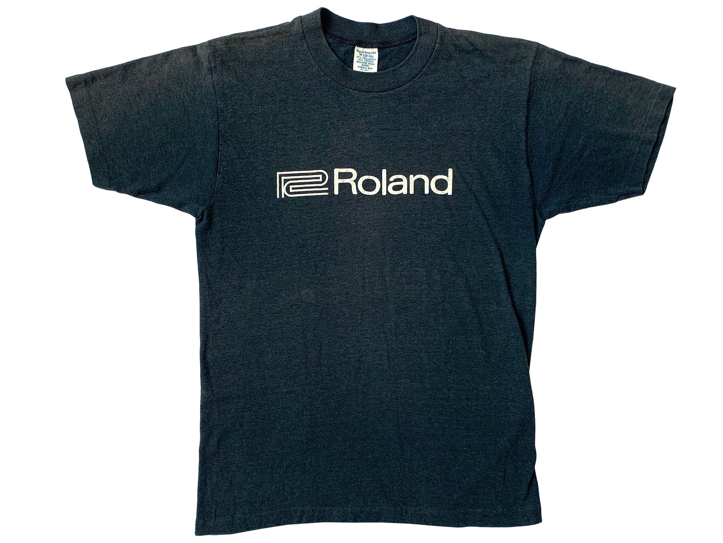 Vintage Roland Electronics Black T-Shirt 80s electro keyboard synth