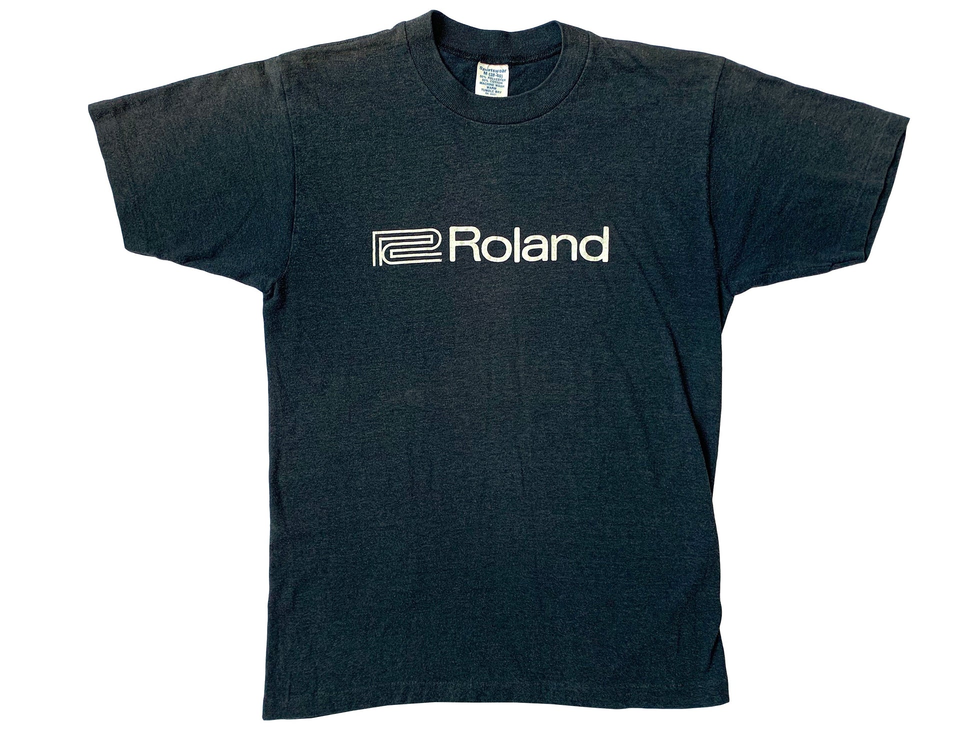 Vintage Roland Electronics Black T-Shirt 80s electro keyboard synth
