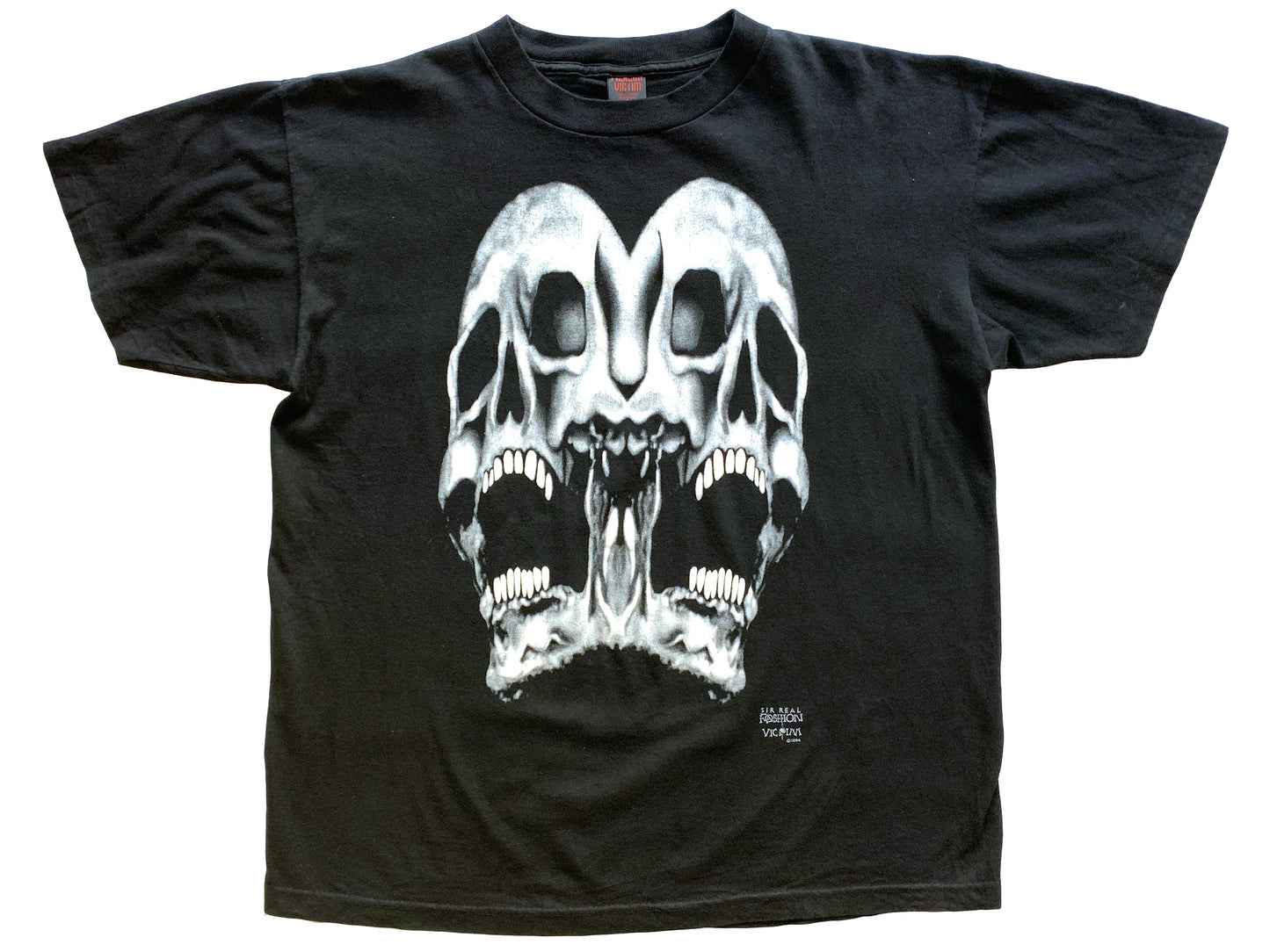 Vintage Fashion Victim Double Skull T-Shirt