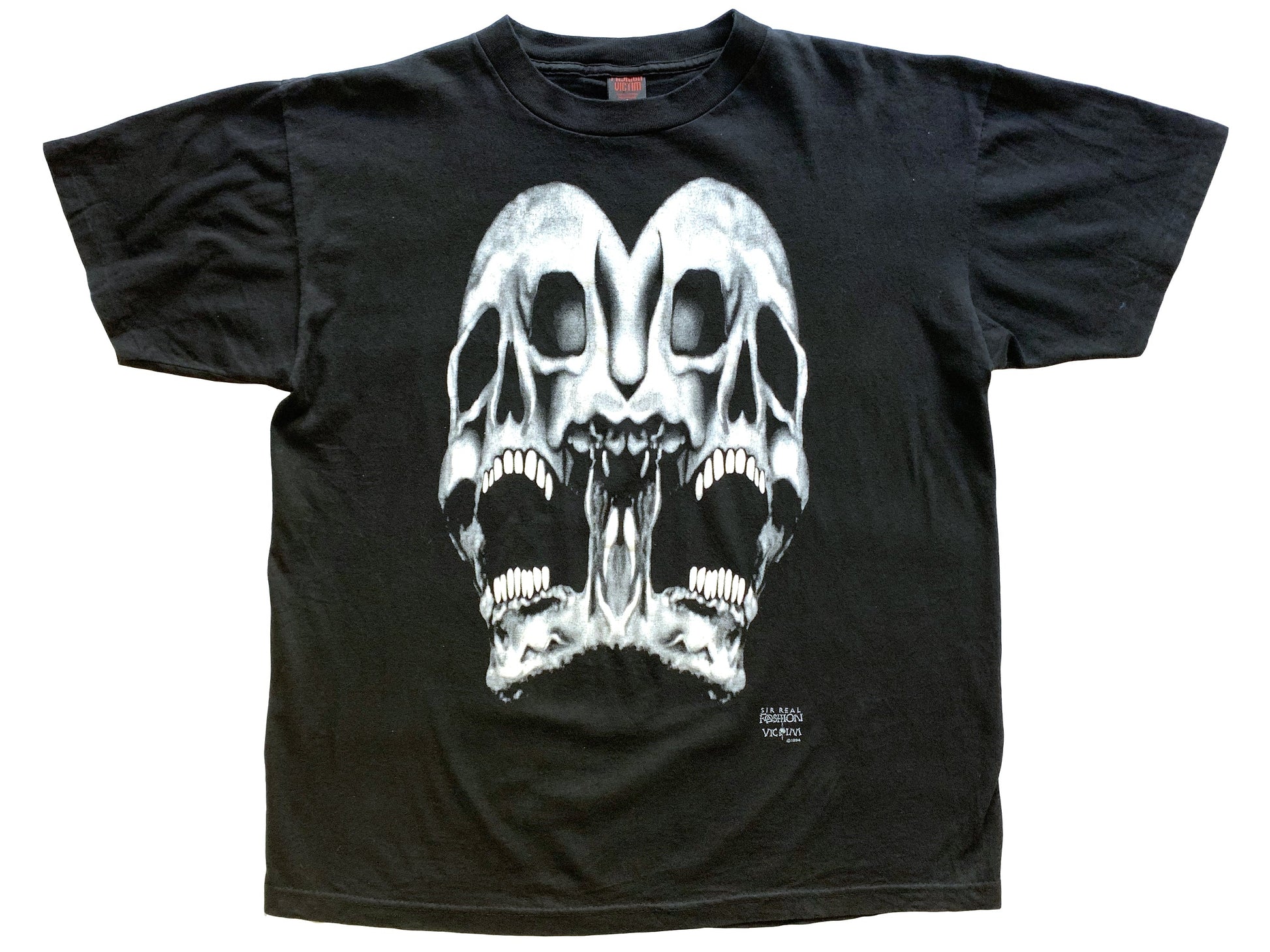 Vintage Fashion Victim Double Skull T-Shirt