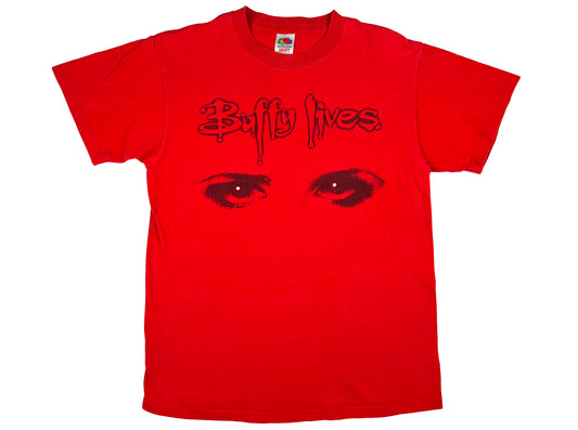Vintage Buffy the Vampire Slayer Lives Red T-Shirt TV Show 90s y2k