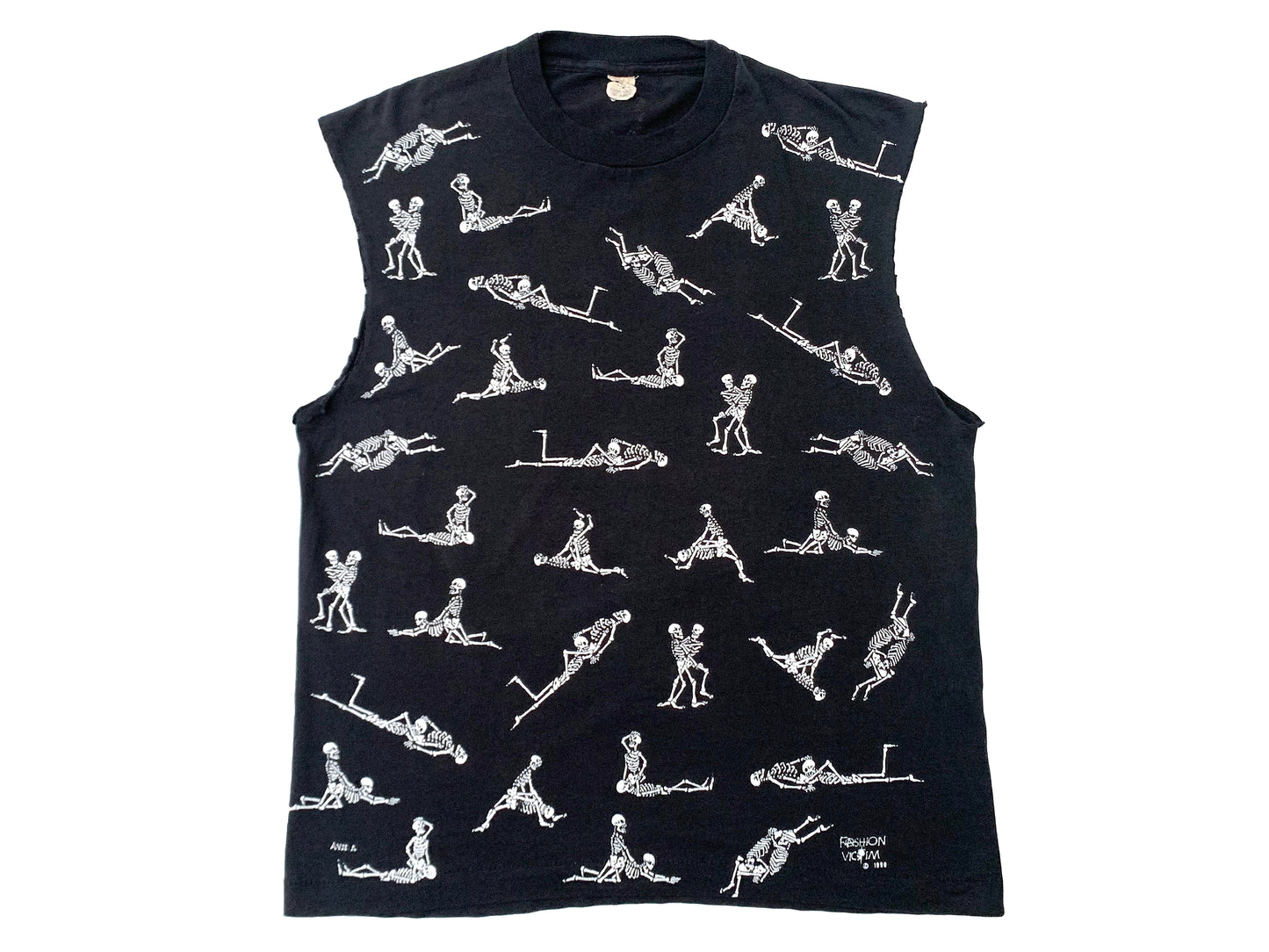 Vintage Fashion Victim Skeleton Sex Positions Sleeveless T-Shirt