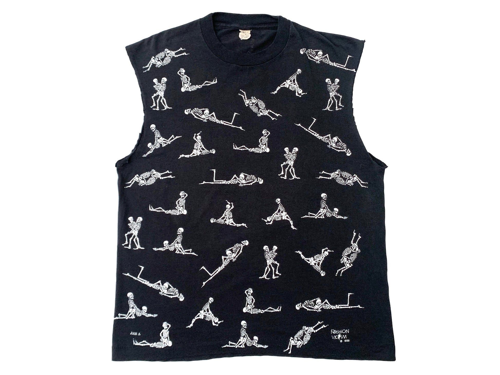Vintage Fashion Victim Skeleton Sex Positions Sleeveless T-Shirt