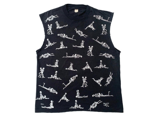 Vintage Fashion Victim Skeleton Sex Positions Sleeveless T-Shirt