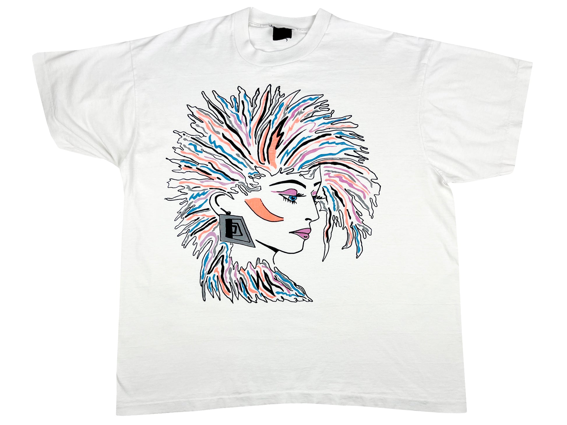 Vintage Punk New Wave Woman Art T-Shirt 80s