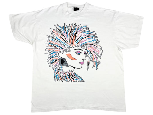 Vintage Punk New Wave Woman Art T-Shirt 80s