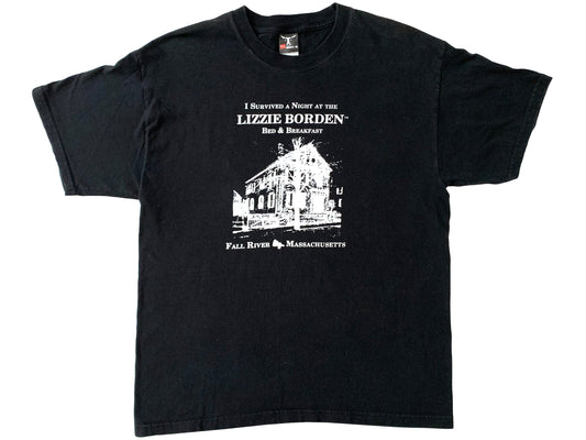Vintage I Survived Lizzie Borden Bed & Breakfast Black T-Shirt