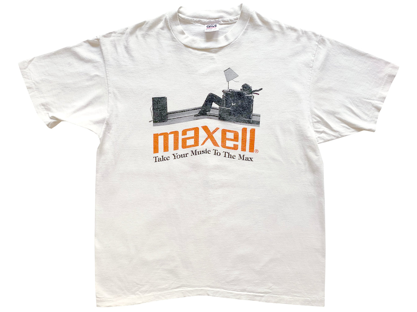 Vintage Maxell Cassette Tapes White T-Shirt take Your Music To The Max 80s 90s 