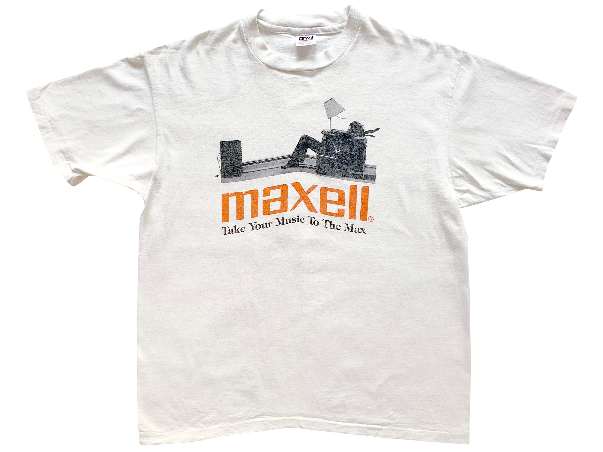 Vintage Maxell Cassette Tapes White T-Shirt take Your Music To The Max 80s 90s 