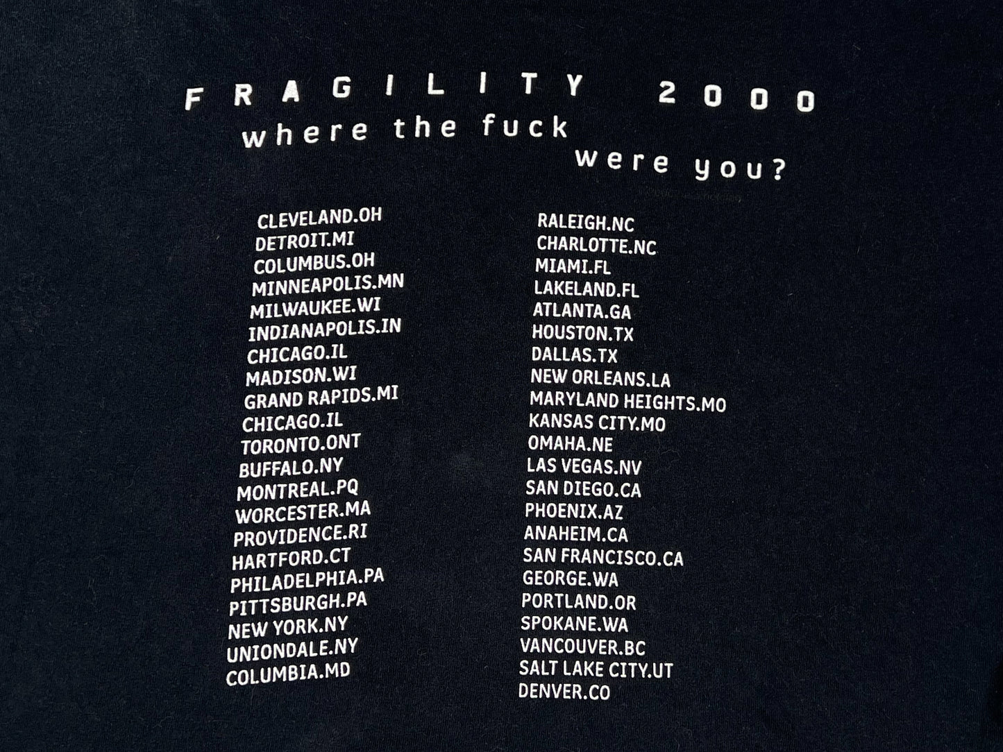 Nine Inch Nails 'The Fragile' Tour T-Shirt