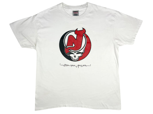 Vintage New Jersey Devils Steal Your Face White T-Shirt