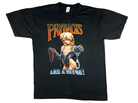 Vintage Paybacks Are a Bitch T-Shirt Whips Handcuffs Babe