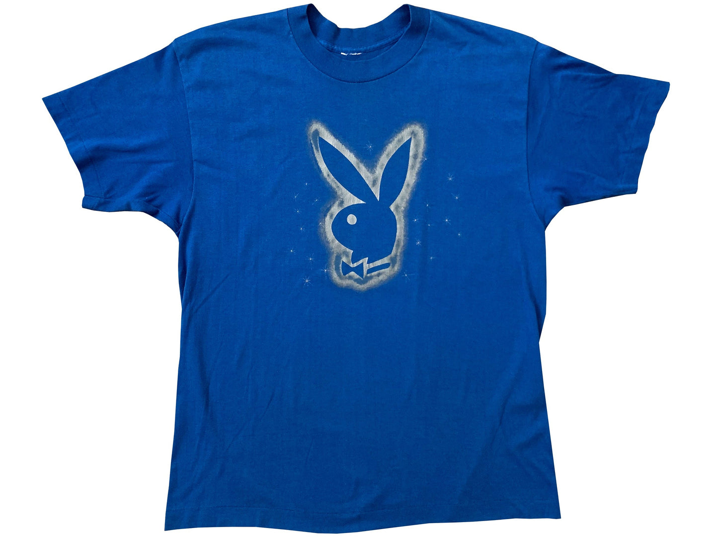 Vintage Playboy Magazine Bunny Head Light Blue T-Shirt 80s