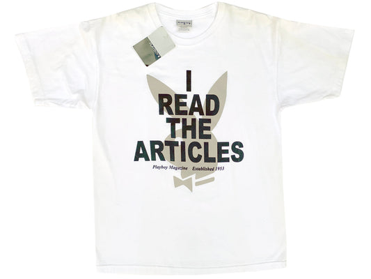 Vintage Playboy 'I Read the Articles' White T-Shirt