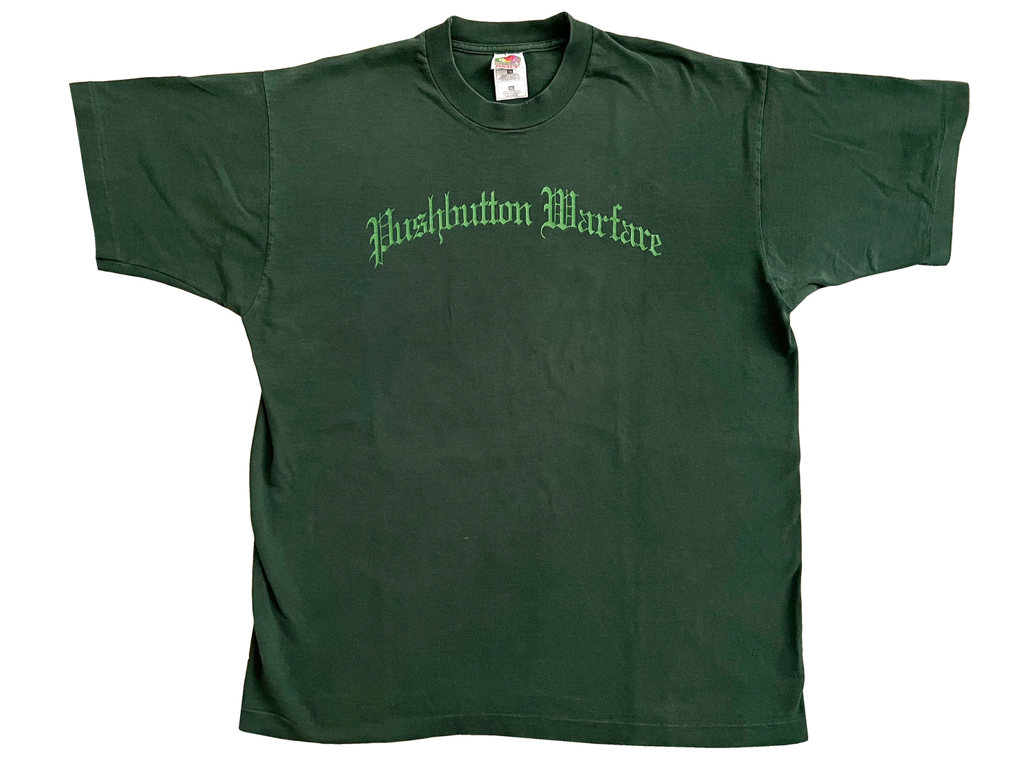 Vintage Pushbutton Warfare Green T-Shirt 90s hardcore