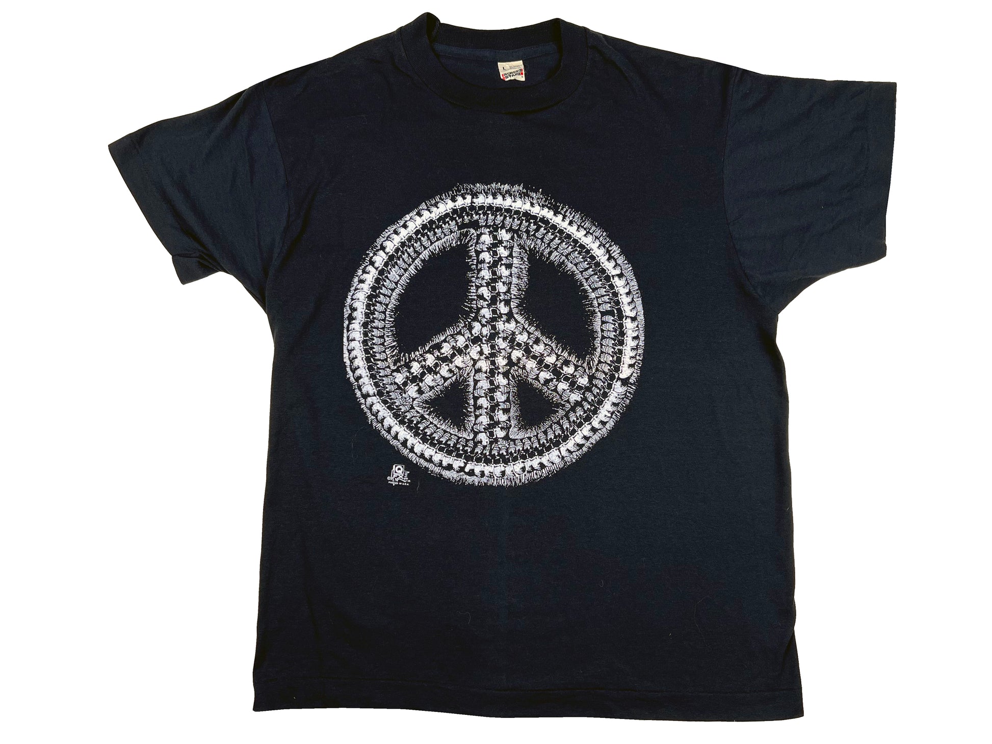 Vintage QFX Peace & Skulls Black T-Shirt