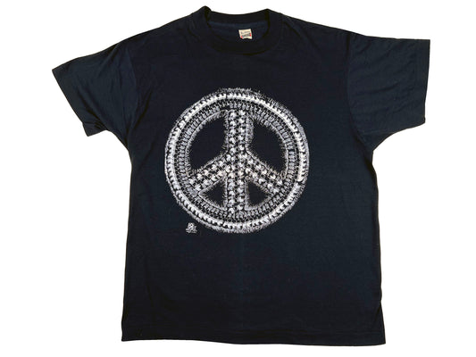 Vintage QFX Peace & Skulls Black T-Shirt
