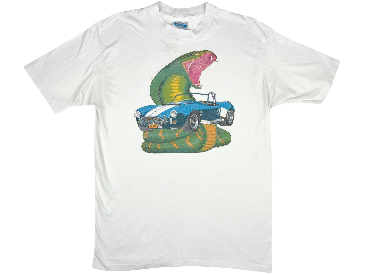 Vintage Shelby Cobra White T-Shirt Car auto Race Racing 80s 90s 
