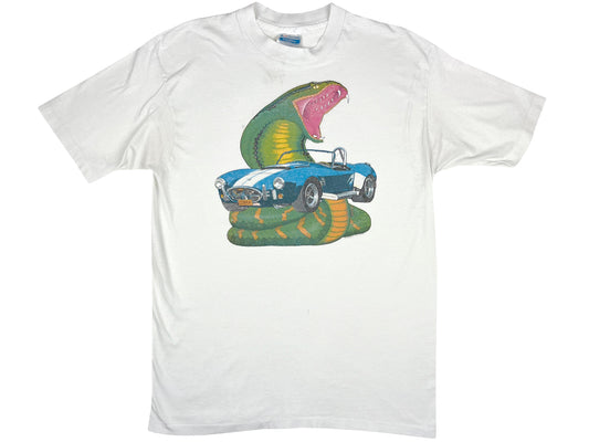Vintage Shelby Cobra White T-Shirt Car auto Race Racing 80s 90s 