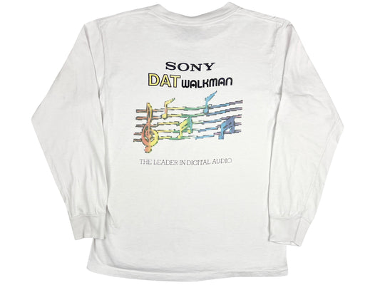 Vintage Sony Dat Walkman White Long Sleeve Shirt 80s 90s Electronic