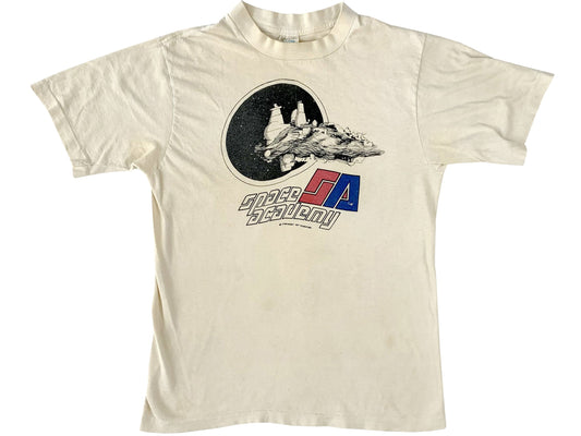 Vintage Space Academy Movie Beige T-Shirt 80s