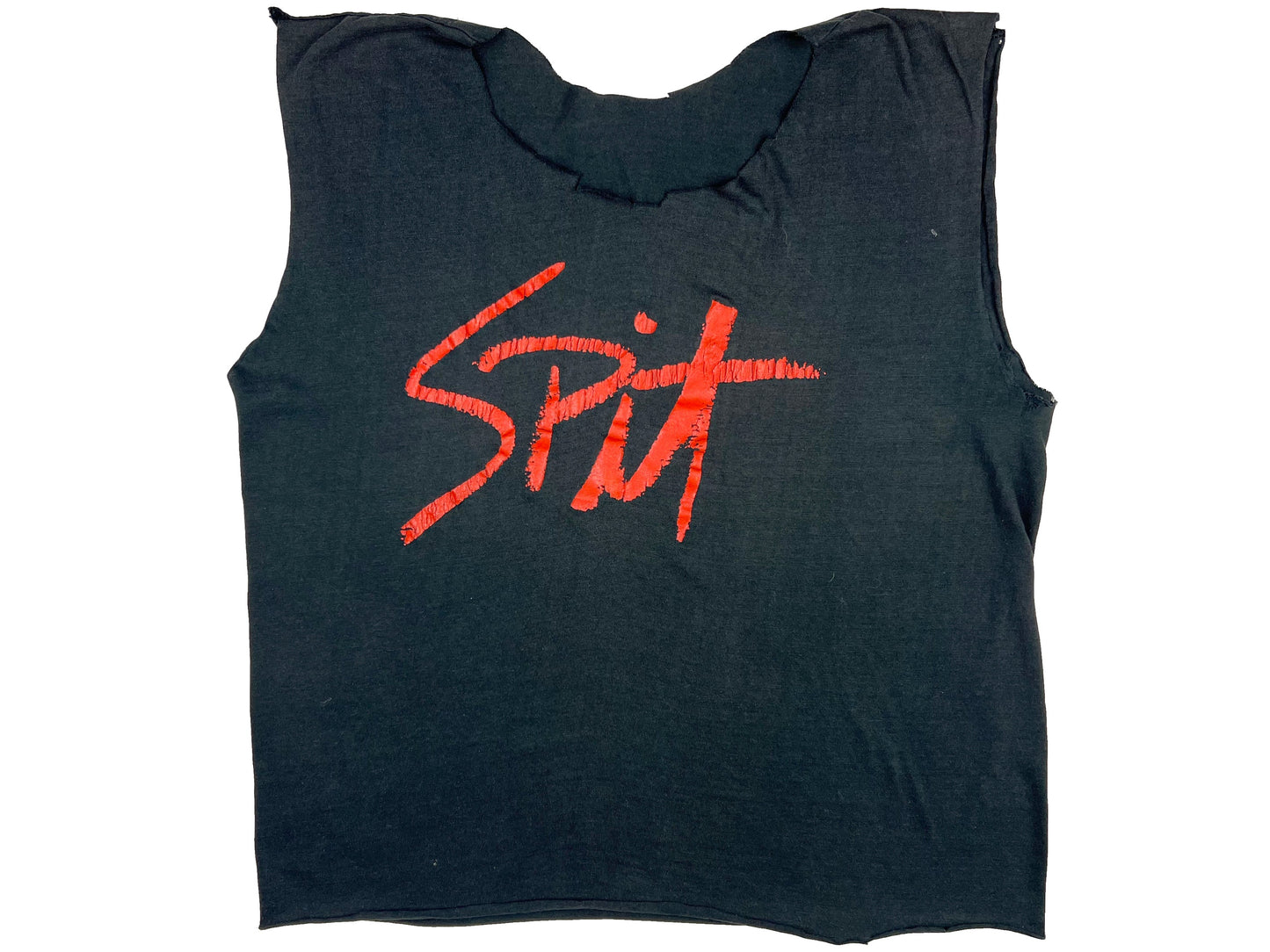 Vintage Spit Sleeveless Chopped T-Shirt Punk Rock n Roll 80s 90s