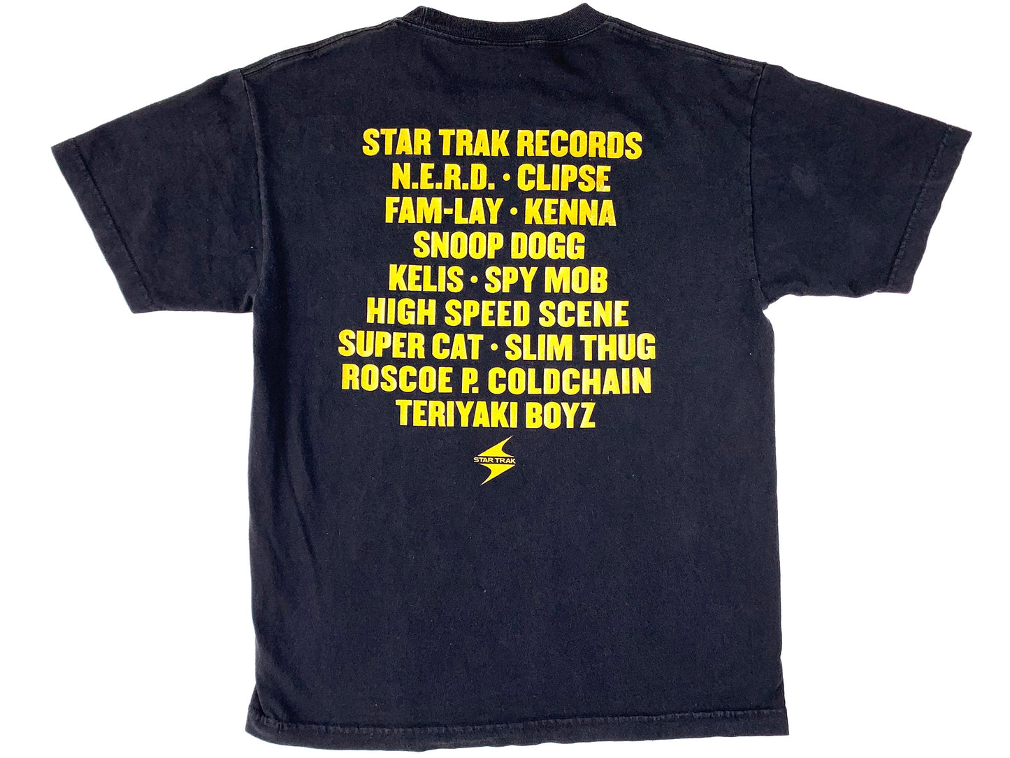 Star Trak Records Roster Black T-Shirt Chad hugo Pharrell williams nerd clipse kelis 90s y2k
