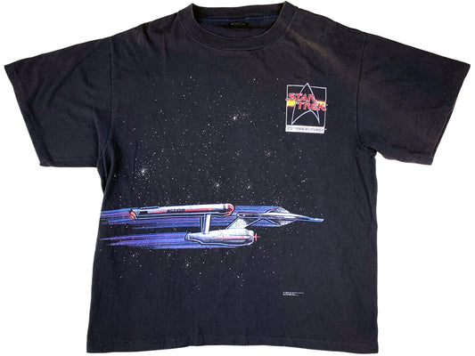 Vintage Star Trek 25th Anniversary Enterprise Black T-Shirt