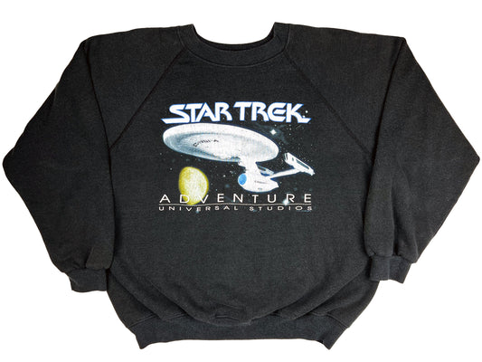 Vintage Star Trek 'Adventure' Universal Studios Black Sweatshirt 90s 