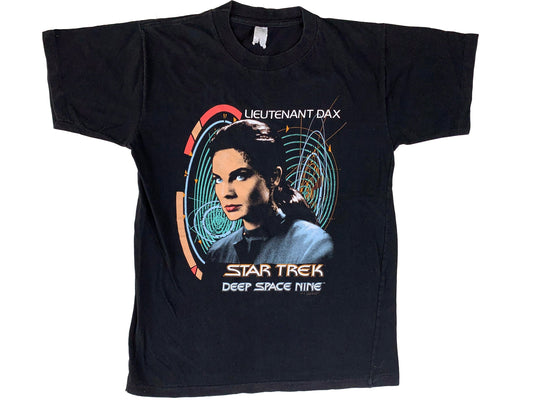 Vintage Star Trek 'Deep Space Nine' Lieutenant Dax Black T-Shirt TV Show DS9 90s