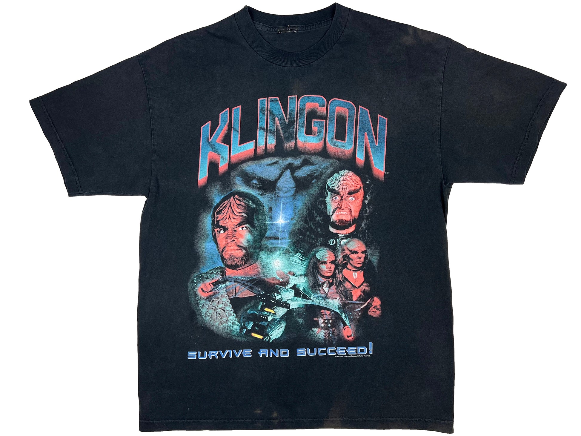 Vintage Star Trek Klingon Black T-Shirt TV SHow Sci-Fi Science Fiction