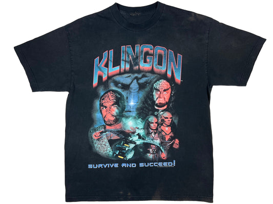 Vintage Star Trek Klingon Black T-Shirt TV SHow Sci-Fi Science Fiction