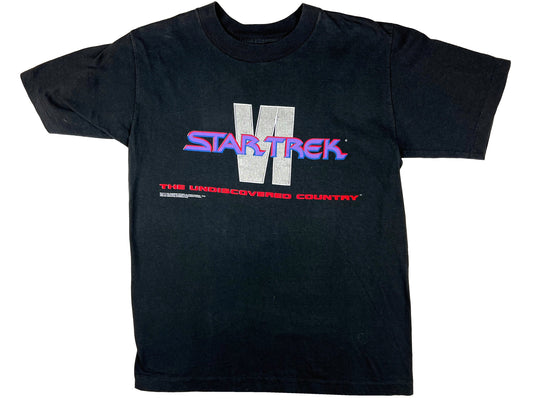 Vintage Star Trek VI 'The Undiscovered Country' Movie Black T-Shirt TV Show 80s 90s Sci-Fi Science Fiction 