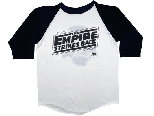 Vintage Star Wars 'Empire Strikes Back' Soundtrack Promo Black and White Raglan T-Shirt Movie Music