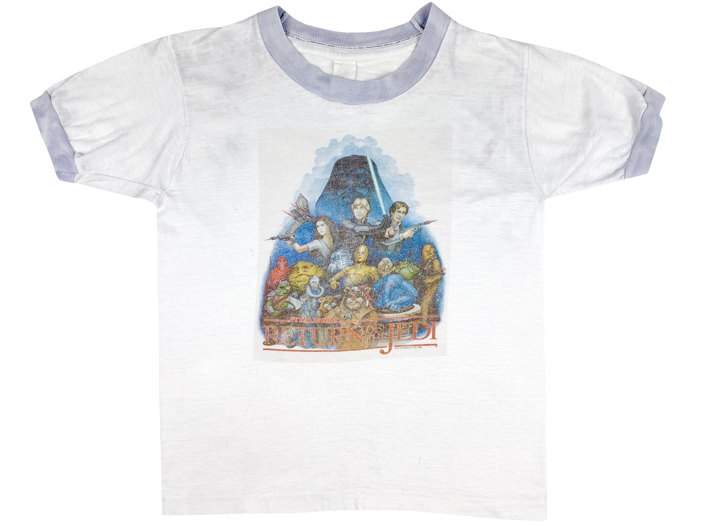 Vintage Star Wars 'Return of the Jedi' Ringer White T-Shirt Movie