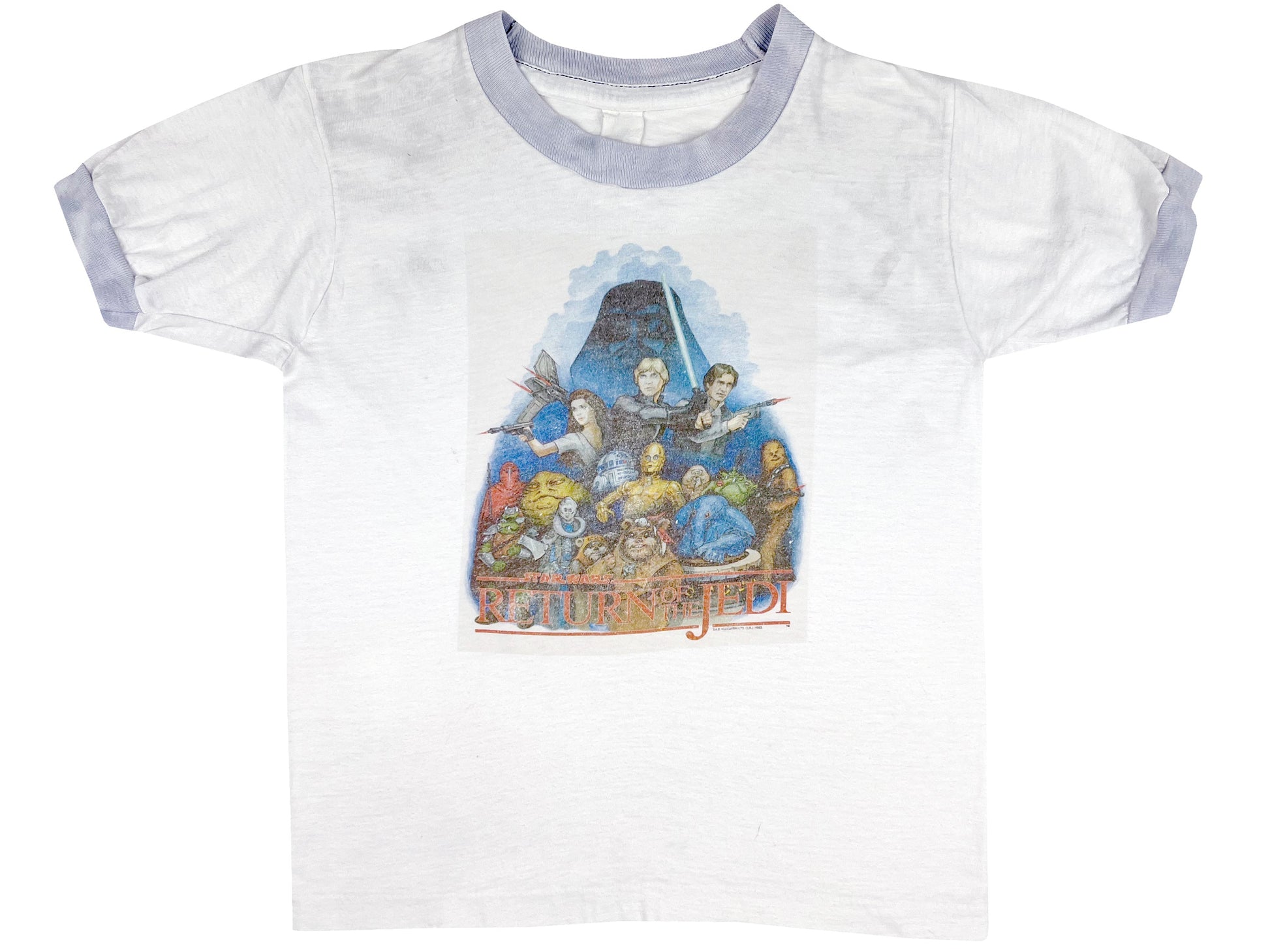 Vintage Star Wars 'Return of the Jedi' Ringer White T-Shirt Movie