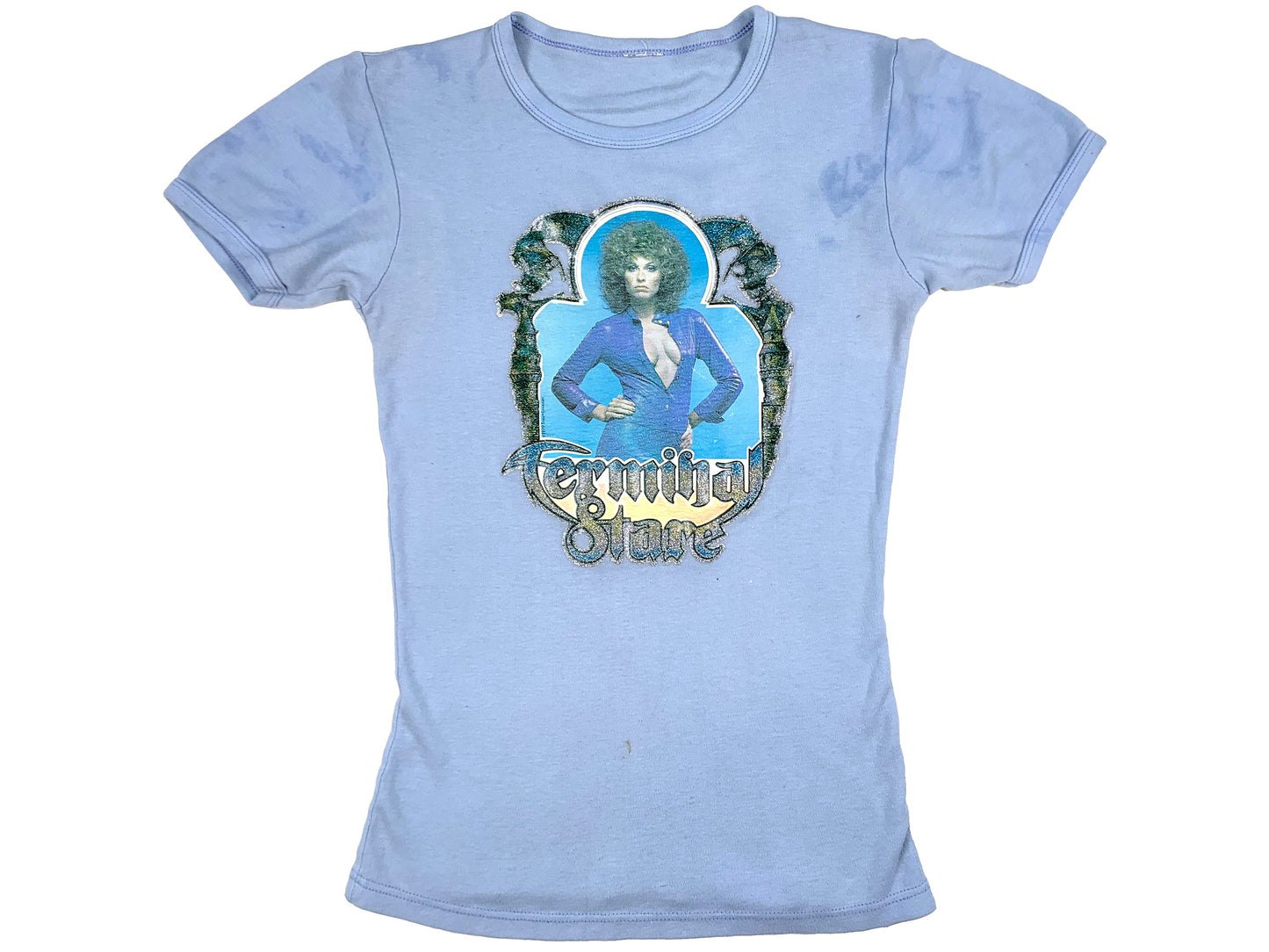 Vintage Terminal Stare Chiller Theater Blue T-Shirt 70s 80s 