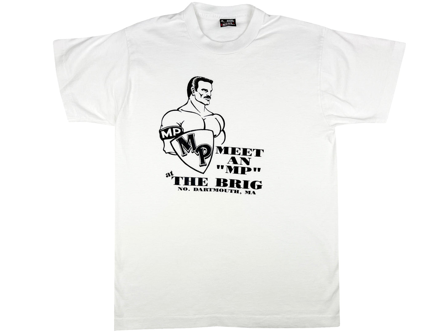 Vintage The Brig Gay Club White T-Shirt 80s 90s Homo Erotic