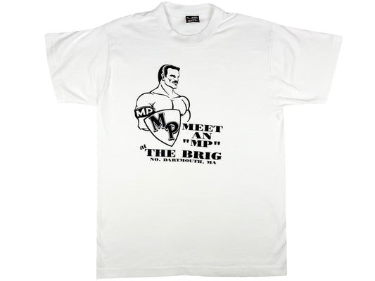 Vintage The Brig Gay Club White T-Shirt 80s 90s Homo Erotic