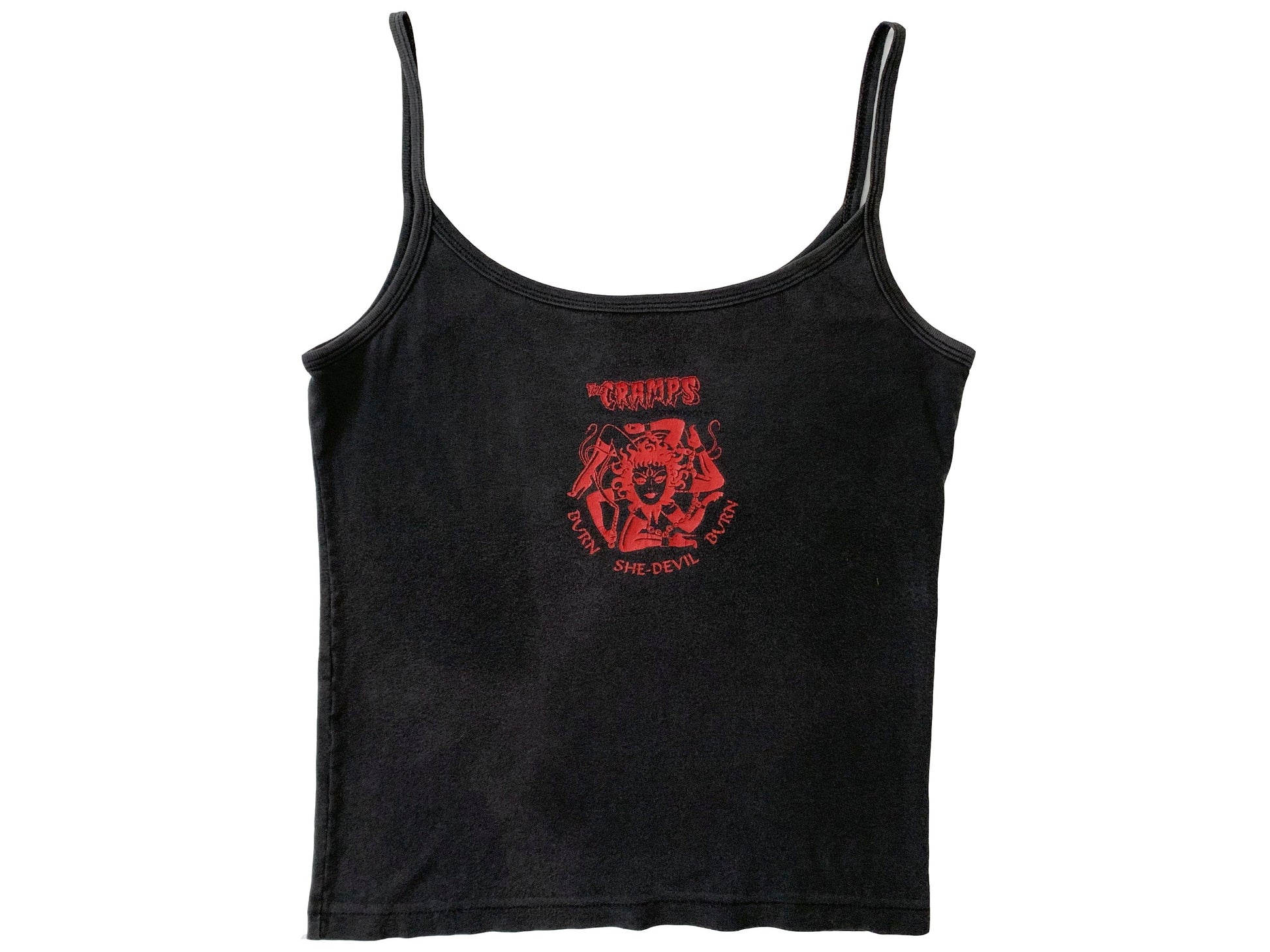 Vintage The Cramps She Devil Black Tank Top 90s y2k Punk Rock