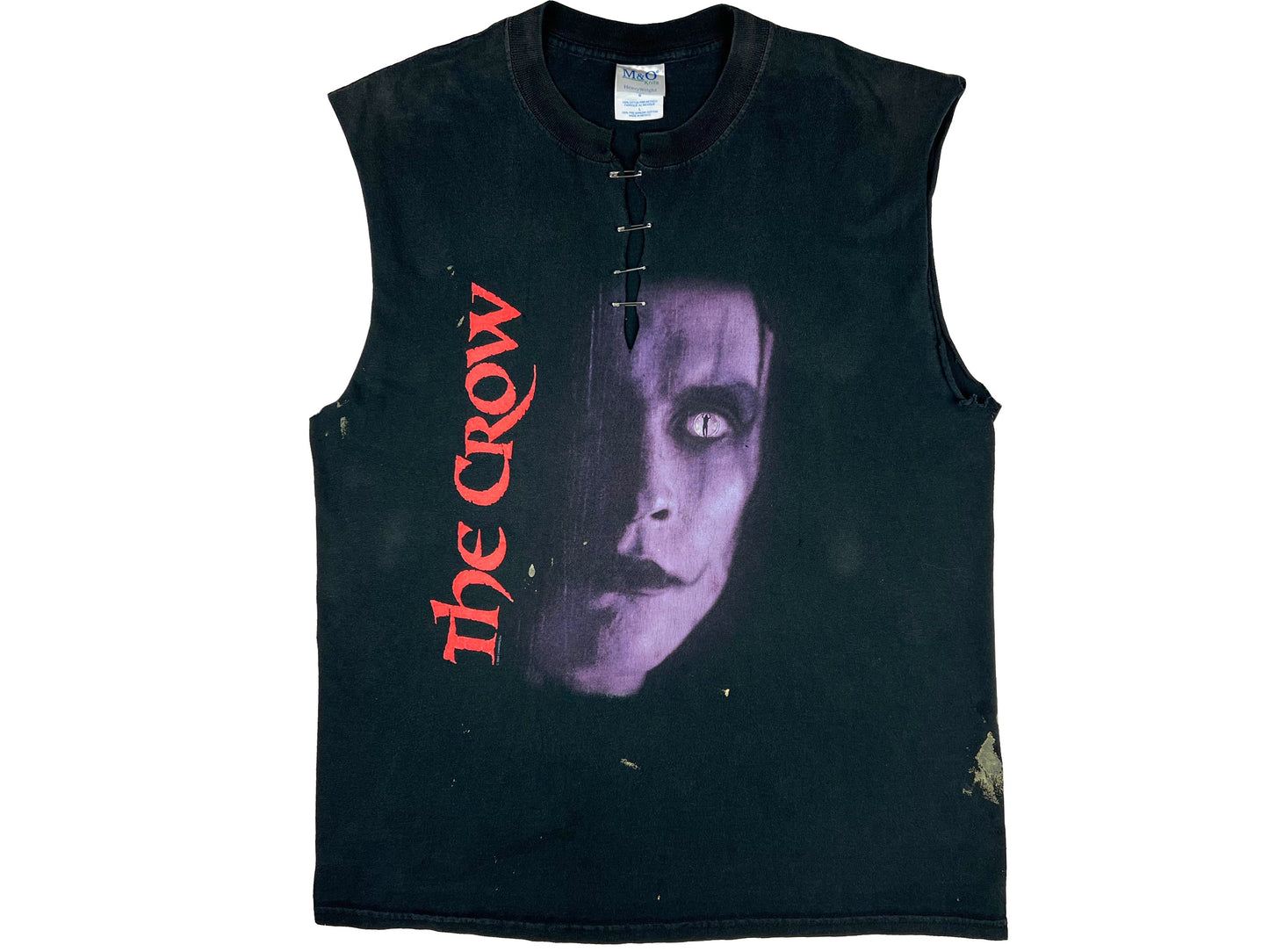 Vintage The Crow Thrashed Sleeveless Black T-Shirt Movie Horror Goth