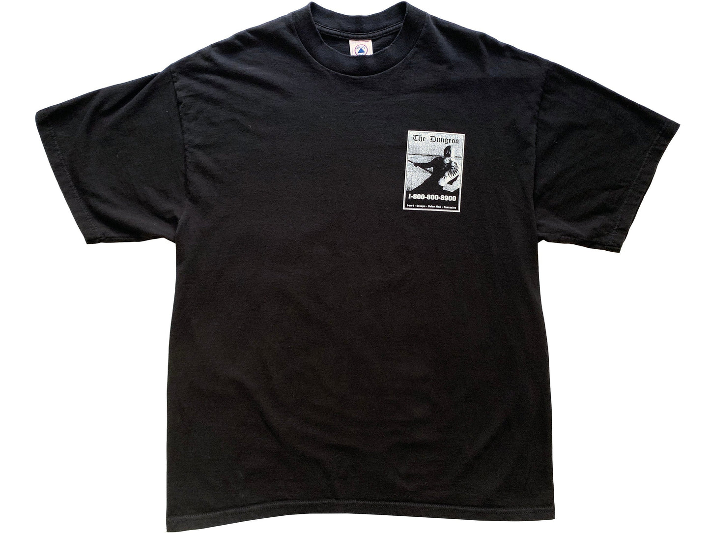 Vintage The Dungeon Hotline Black T-Shirt 90s y2k Bar Club 