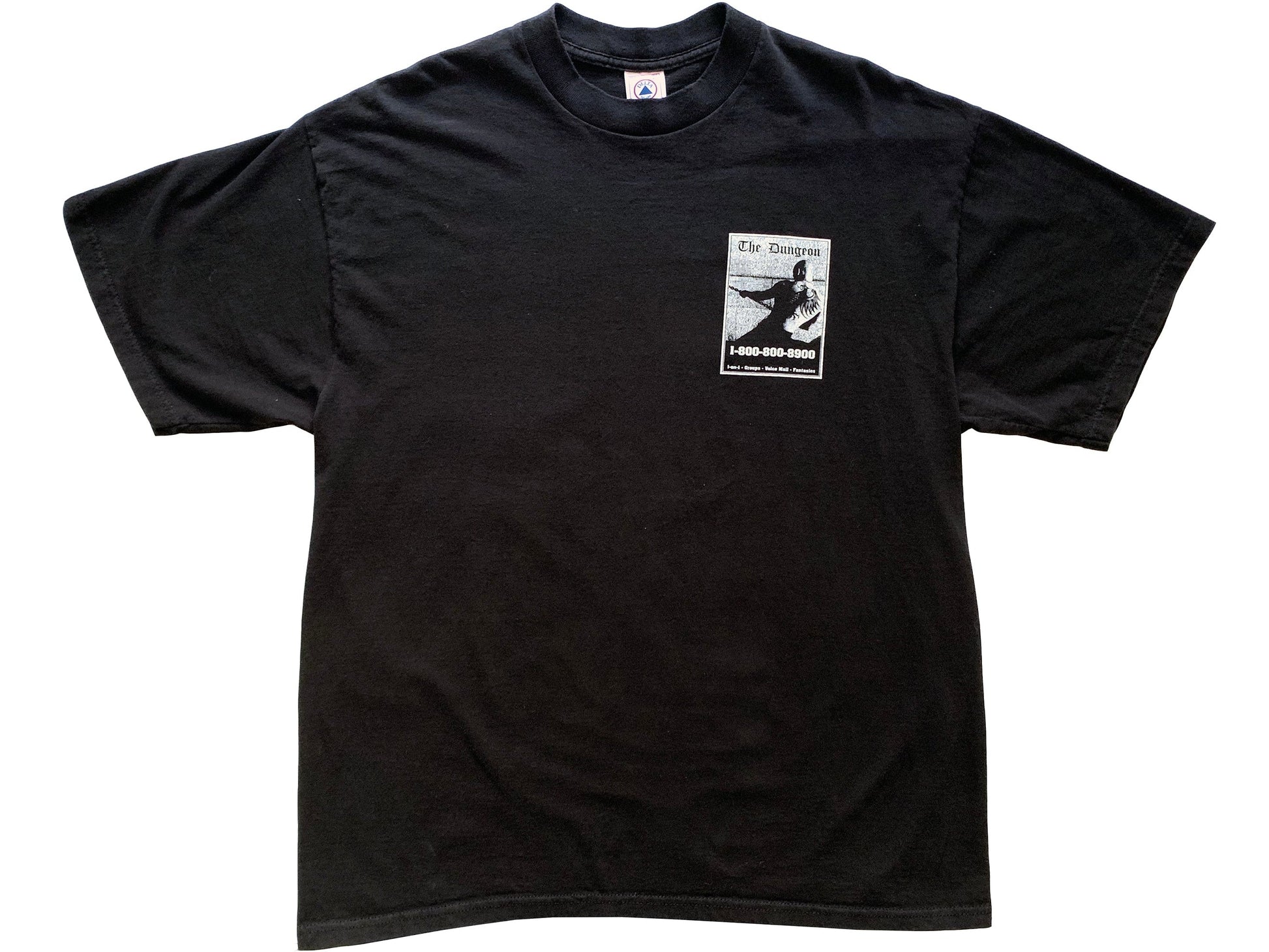 Vintage The Dungeon Hotline Black T-Shirt 90s y2k Bar Club 
