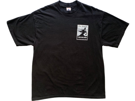 Vintage The Dungeon Hotline Black T-Shirt 90s y2k Bar Club 