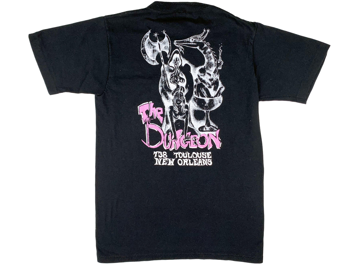 Vintage The Dungeon New Orleans Pocket Black T-Shirt 90s Club Bar